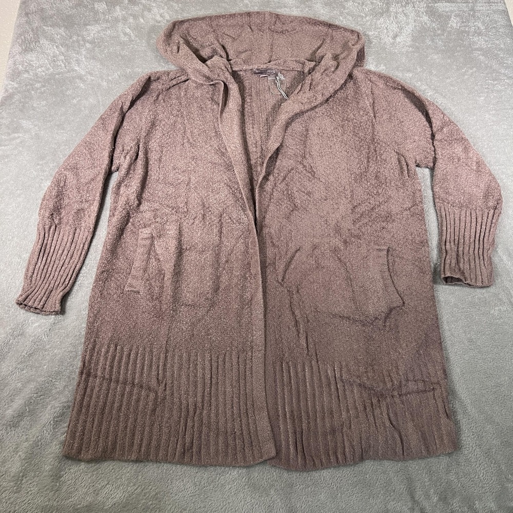 Barefoot Dreams Cardigan Womens 2X CozyChic Lite Hooded Duster Taupe BDWCL20919
